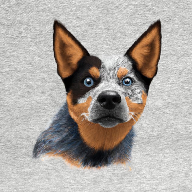 Cute Australian Cattle Dog Drawing by Play Zoo